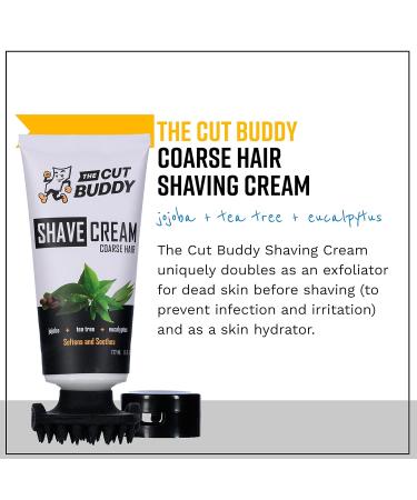 The Cut Buddy Shave Cream for Coarse Hair | Ingrown Hair Relief & Skin Comfort | Patented Exfoliator | Softens & Soothes | As Seen on Shark Tank | 6 Fl Oz | International Shipping Available - Buy Online on GoSupps.com