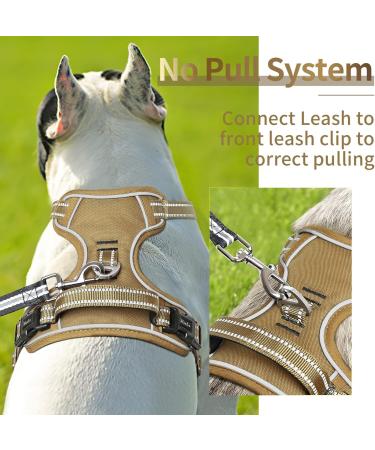 Shop Heele Dog Crockery & Adjustable Harness for Small/Mid-Sized Dogs - Breathable & Reflective XS Brown - Buy Online on GoSupps.com