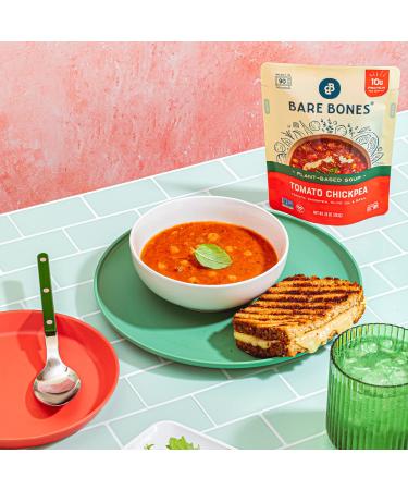 Bare Bones Tomato Chickpea Plant Based Soup 10 oz Pack of 8 - Vegan, Gluten Free, Non-GMO, Ready-to-Eat in 90 Seconds - Buy Online on GoSupps.com