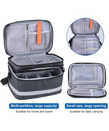 Portable Medication Organizer Storage Bag - Travel Pill Bottle Holder with Strap - Family First Aid Box (Grey - Buy Online on GoSupps.com