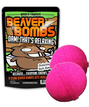 Beaver Bombs Pink Bath Balls Funny Beaver Gags for Friends Stocking Stuffers for Men Crazy White Elephant Ideas Dirty Santa Pink Bath Bombs XL Bath Fizzers for Adults Weird Novelty Bath Products