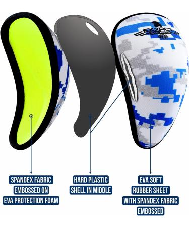 Exxact Sports Lightweight Athletic Cup for Men - Youth Baseball Cup in White/Blue Camo | Superior Support and Comfort for Sports - Softball, Football, Lacrosse, Hockey - Buy Online on GoSupps.com