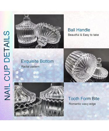 Large Dappen Dish with Lid for Acrylic Nails | Clear Glass Cup for Acrylic Nail Liquid | Polygel Slip Solution & Acetone Remover - A-Crystal - Buy Online on GoSupps.com