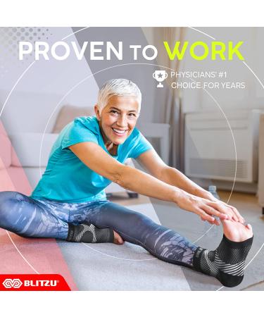 Compression Ankle Brace Plantar Fasciitis Socks for Women - Arch Support, Heel Spur Relief - Black S-M (1 Pair) - Buy Online on GoSupps.com