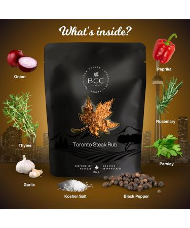 Toronto Inspired Steak Rub Premium Blend of Kosher Salt Black Pepper Garlic Onion Paprika Thyme Rosemary and Parsley Perfect for Grilling BBQ and Roasting - Buy Online on GoSupps.com