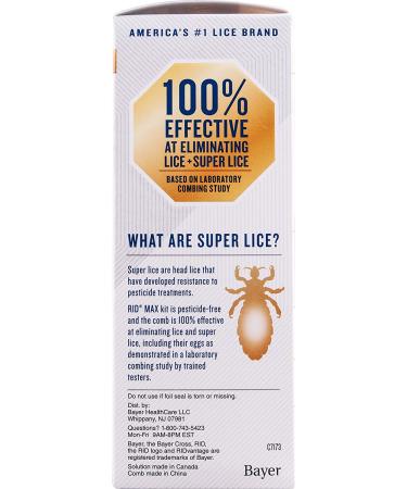 RID MAX Lice Removal Kit - Pesticide Free, Easy-to-Use, 100% Effective - Includes RIDvantage Comb and Solution (4 Ounces) - 2 Piece Set - Buy Online on GoSupps.com