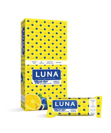 LUNA BAR - Mashups - Gluten Free Snack Bars - Lemon Zest & Blueberry - 7g of protein - Non-GMO - Plant-Based Wholesome Snacking - On the Go Snacks (1.69 Ounce Snack Bar 15 Count)