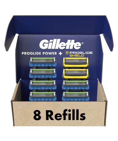 Gillette Men's Razor Blade Refills 6 ProGlide Power Cartridges 2 ProGlide Sheild Cartridges