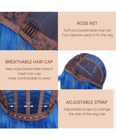 Establishment Short Blue Wig for Women | Ombre Bob with Dark Roots | Natural Synthetic Hair for Everyday Party & Cosplay (10 Inches) - Buy Online on GoSupps.com