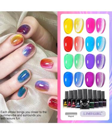 Gel Polish Set Colorful Gel Polish Fashionable Nail Polish Glittery Gel Polish Neon Nail Polish Professional Nail Polish Perfect and Suitable for Women and Girls - Buy Online on GoSupps.com