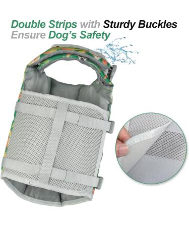 Vivaglory Dog Life Jacket with Removable Front-Wheel Drive | Rescue Vest for Swimming & Boating - Green L (Chest 63-78cm) - Reflective Safety Features - Buy Online on GoSupps.com
