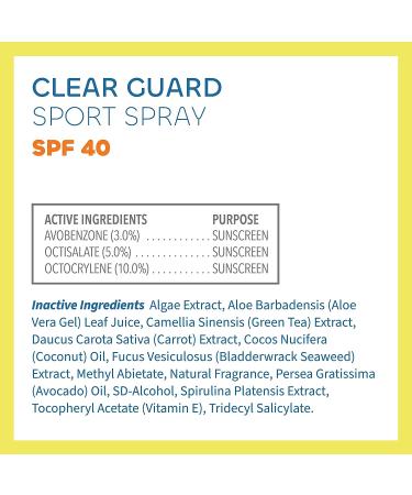Seaweed Bath Co. Clear Guard SPF 40 Sport Sunscreen Spray 6oz | Broad Spectrum, Seaweed, Aloe, Avocado Oil - Buy Online on GoSupps.com