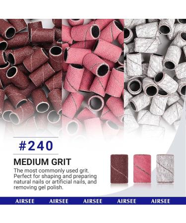 AIRSEE Sanding Bands for Electric Nail Drill 100 Piece Set 240 Grit Medium Acrylic File Attachments Professional 1 Sander Mandrel Bit Beauty Salon Accessories Manicure and Pedicure Finger Callus Zebra 240# Grit White - Buy Online on GoSupps.com