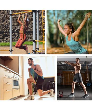 VEICK Resistance Bands Set - Pull Up Assistance & Workout Exercise Bands for Men and Women - Elastic, Power Weighted Long Bands for Stretching - Green Set of 5 - Buy Online on GoSupps.com