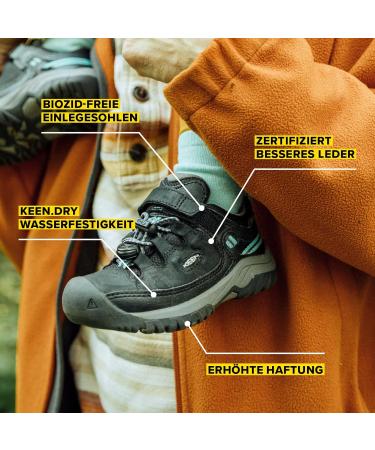 KEEN Unisex Kids Targhee Low Waterproof Hiking Shoe - Size 32/33 EU Black Star White | International Shipping Available - Buy Online on GoSupps.com