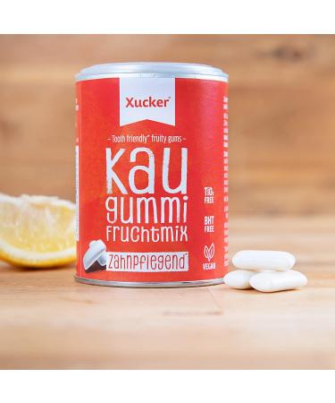 Xucker Sugar-Free Dental Chewing Gum - Xylitol Fruit Mix | Vegan & Bad Breath Fighter | 100g - Buy Online on GoSupps.com