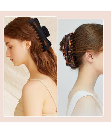 Antmoilios Extra Large Claw Clips for Thick Hair - 6.3 Inch Strong Hold Matte Jumbo Accessories - 4 Pack (Black Amber) - Perfect for Women with Long Curly Hair - Buy Online on GoSupps.com