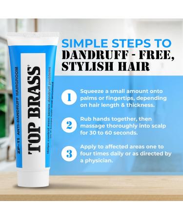 Top Brass Anti Dandruff Hair Cream for Men & Women | Non-Greasy Styling Cream with Beeswax & Candelilla | Relieves Dry Scalp Dandruff & Itching | International Shipping Available - Buy Online on GoSupps.com