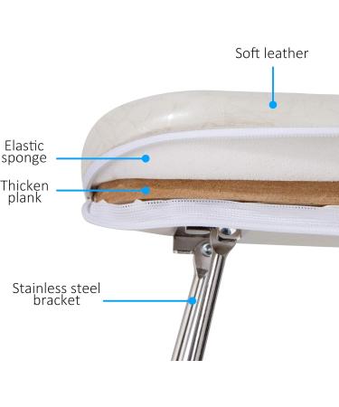 Nail Hand Pillow Pad White Nail Arm Rest Cushion Stand Waterproof Wear-Resistant Microfiber Manicure Tool with Bracket for Salon Technician Use - Buy Online on GoSupps.com