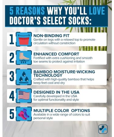 Shop Doctor's Select Bamboo Viscose Diabetic Socks for Men | 3 Pairs Crew Neuropathy Socks | Large Black Men's Diabetic Socks - Comfort & Style - Buy Online on GoSupps.com