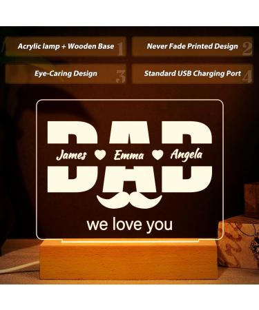 Buioata Gifts for Dad Personalized Gifts for Dad from Daughter Son Night Light Kids' Name Custom Dad Birthday Gifts Idea for Valentines Day Gifts Birthday Gifts for Dad For Dad-custom - Buy Online on GoSupps.com