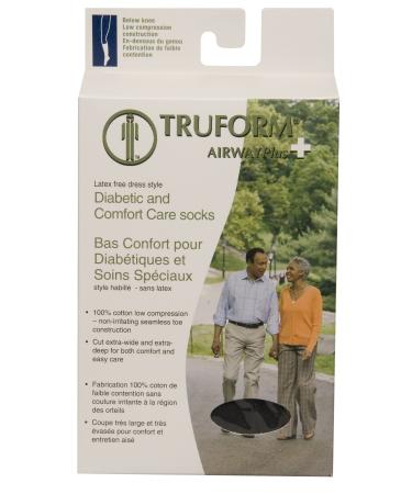 Truform 1915 Men's Comfort Care Socks Dress Style Soft Knit Crew Length White X-Large