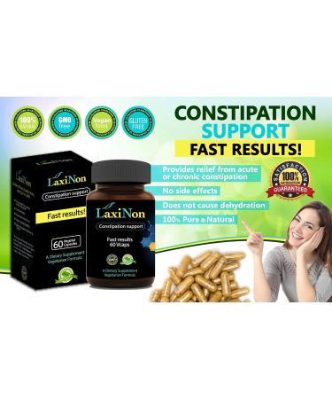 Natural Herbal Laxative for Constipation Relief - 60 Veg Caps | Safe & Gentle Formula for Adults - Buy Online on GoSupps.com