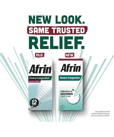 Afrin Severe Congestion Nasal Spray 15 mL - Pack of 6 | Fast Relief for Nasal Congestion | Ships Internationally - Buy Online on GoSupps.com