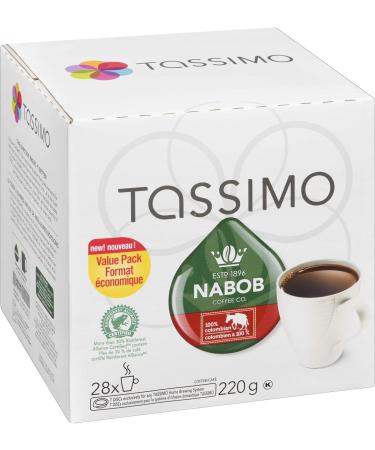 Tassimo Gevalia Dark Italian Roast Coffee Single Serve T-Discs 166g (5 Boxes of 12 T-Discs) & Nabob 100% Colombian Coffee Single Serve T-Discs 220g (28 T-Discs) T-Discs + T-Discs 220g - Buy Online on GoSupps.com
