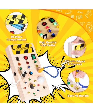 Buy Thedttoy Montessori Busy Board Educational Sensory Toys for Toddlers 1-3 Years | LED Wooden Activity Board - Perfect Christmas Gift! - Buy Online on GoSupps.com