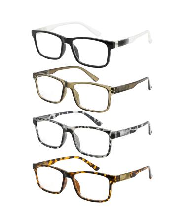 Eyekepper 4-Pack Reading Glasses for Women Men Design Readers Eyeglasses 4pcs-mix 2.0 Diopters