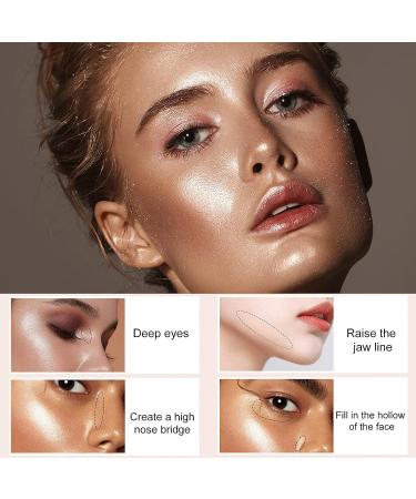 3 Colors Shimmer Highlighter Powder - Fairy-Like Patting Powder for Face & Body Makeup (01) - Buy Online on GoSupps.com
