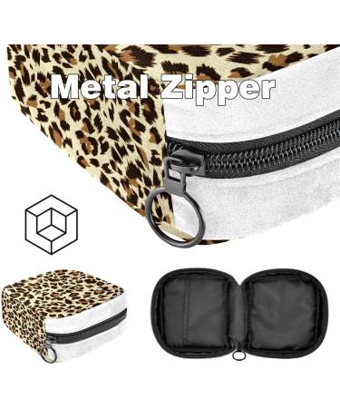 Leopard Print Sanitary Napkin Storage Bag - Period Tampon Makeup Pad Pouch - Buy Online on GoSupps.com
