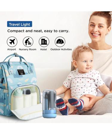 YOTIME Baby Bottle Brush Travel Kit - Extendable Silicone Brush, Nipple & Straw Cleaner, Soap Dispenser, Dust Cap - Blue - Buy Online on GoSupps.com