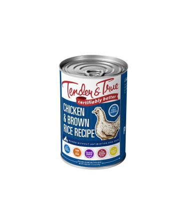 Tender & True Antibiotic-Free Chicken & Brown Rice Recipe Canned Dog Food, 13.2 oz, Case of 12