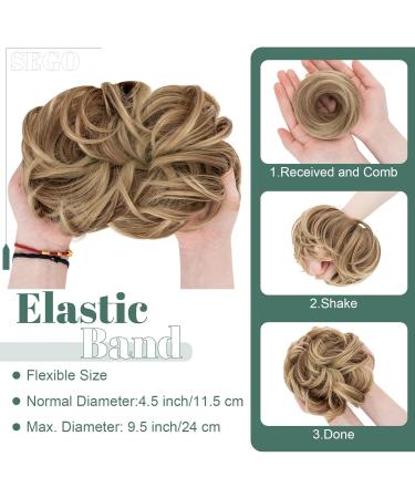 Buy Sego Hair Part with Rubber Band | Large Dutt Hair Tie for Women | Ponytail & Braid Extensions in Light Brown & Ashblond - International Shipping Available - Buy Online on GoSupps.com