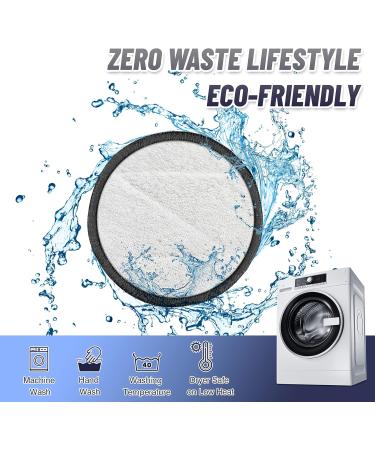 Veemos Reusable Cotton Pads - 14 Double-Sided Makeup Remover Pads with Washable Bag & Storage Box | Eco-Friendly Bamboo Cotton Pads (Gray) - International Shipping - Buy Online on GoSupps.com