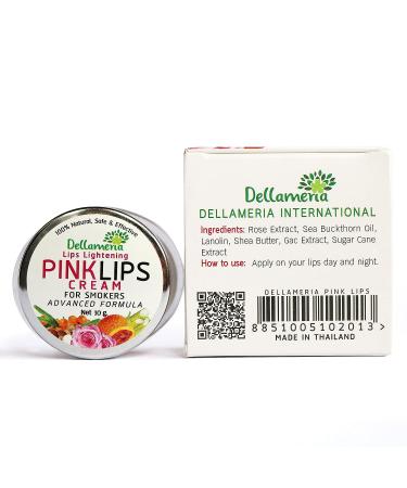 Dellameria Lightening Cream for Dark Lips - Smokers Lip Repair & Dark Lip Treatment, Promotes Pink Lips, Dry & Cracked Lip Care - Buy Online on GoSupps.com