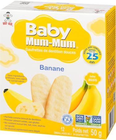 Hot-Kid Baby Mum-Mum Rice Rusks Banana Gluten Free Allergen Free Non-GMO Rice Teether Cookie for Teething Infants 50gms Pack of 24 - Buy Online on GoSupps.com