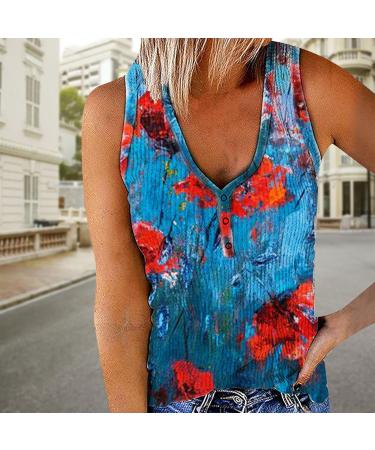 Shop Routinfly Summer Sexy Vest for Women | V Neck Sleeveless Floral Print Cami Blouse - Slim Fit & Stylish - Buy Online on GoSupps.com