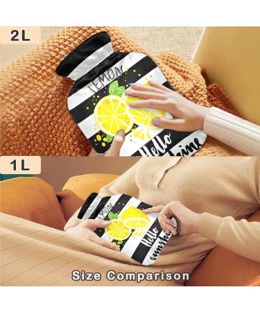 Shop Naanle Stripes Sunshine Lemon 2L Hot Water Bottle - Ideal for Bed Hand & Foot Heat Therapy | Pain Relief & Cold Therapy - Buy Online on GoSupps.com