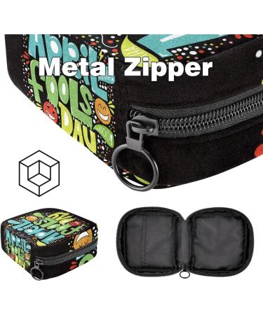 Menstrual Pad Bag with Zipper - Stylish Ladies Napkin Pouch & Tampons Collection Bag for Women & Girls | Perfect for April Fools' Day Gift - Buy Online on GoSupps.com