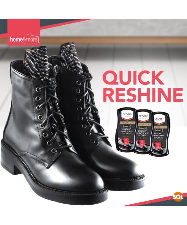 SOL 3pk Crosby Instant Black Shoe Shine Sponge | For Vinyl & Leather Shoes | Express Shine for Black Footwear - Buy Online on GoSupps.com