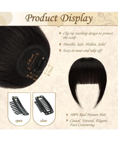 Sofeiyan 100% Remy Real Hair Clip-In Bangs - Natural Black Fringe Extensions for Women - Buy Online on GoSupps.com