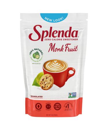 Splenda Naturals Monk Fruit Zero Calorie All Natural Granulated Sweetener - 3 Pound Bag, Resealable (Pack of 1)