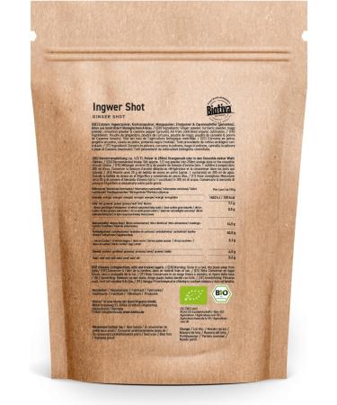 Shot de gingembre bio 200g - Gingembre curcuma mangue cannelle & poivre de Cayenne - Mis en bouteille et contr l en Allemagne - Biotiva - Buy Online on GoSupps.com