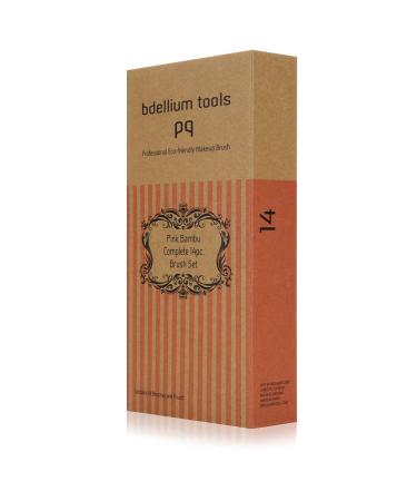 Bdellium Tools Professional Makeup Brush Set - 14pc Pink Bambu Series with Roll-Up Pouch | International Shipping Available - Buy Online on GoSupps.com