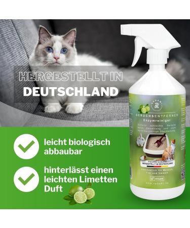 Odor Remover Enzyme Cleaner 1000ml | Eliminate Bad Smells Like Cat Urine | Ideal for Cages Kennels and Toilets - Buy Online on GoSupps.com