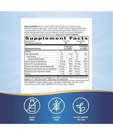 Nature's Way Kids Growing Bones & Muscles Gummies - Wildberry, Ages 2+, 60 Count - Buy Online on GoSupps.com