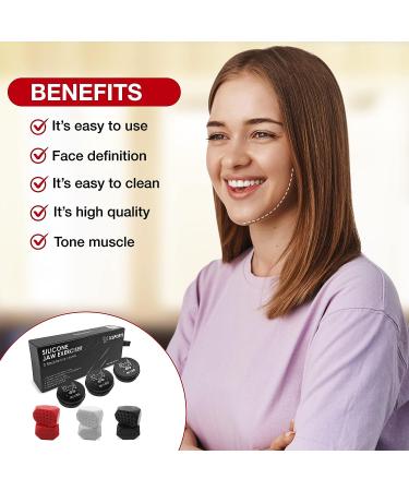 JCSports Jawline Exerciser for Men & Women - 3 Levels - Sculpting Silicone Jaws (6 pcs) - Easy to Wash - Buy Online on GoSupps.com